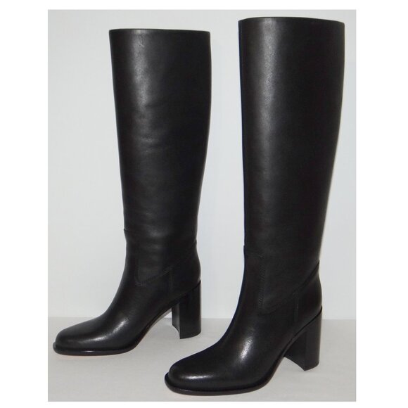 LOEFFLER RANDALL knee high HEIDI boots black leather US 7.5 New - Picture 2 of 6